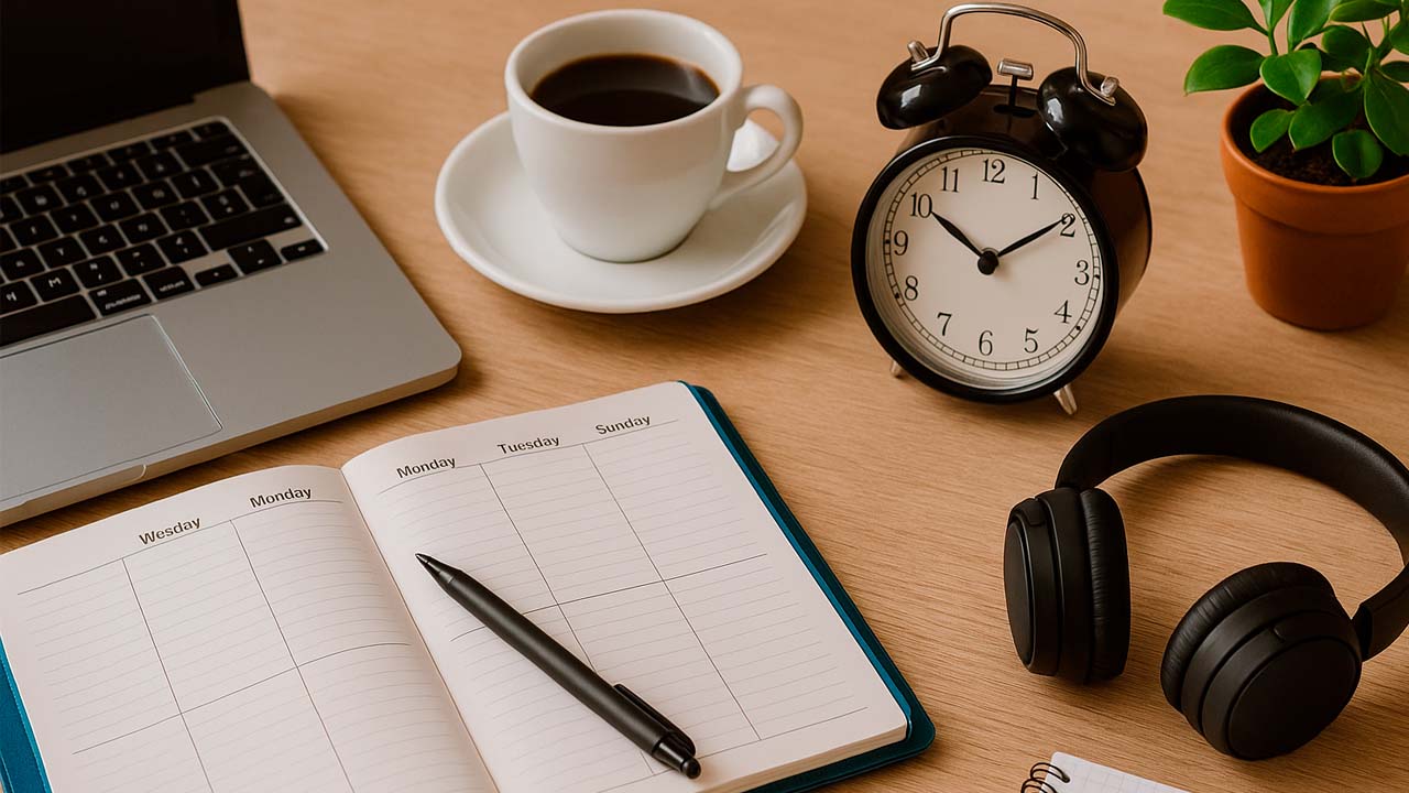 Escritorio organizado equilibrado
