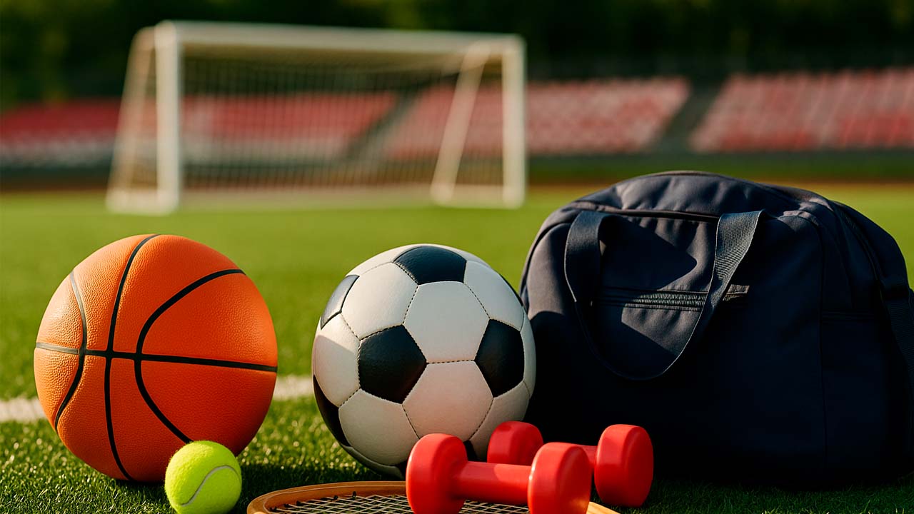 Material deportivo en campo