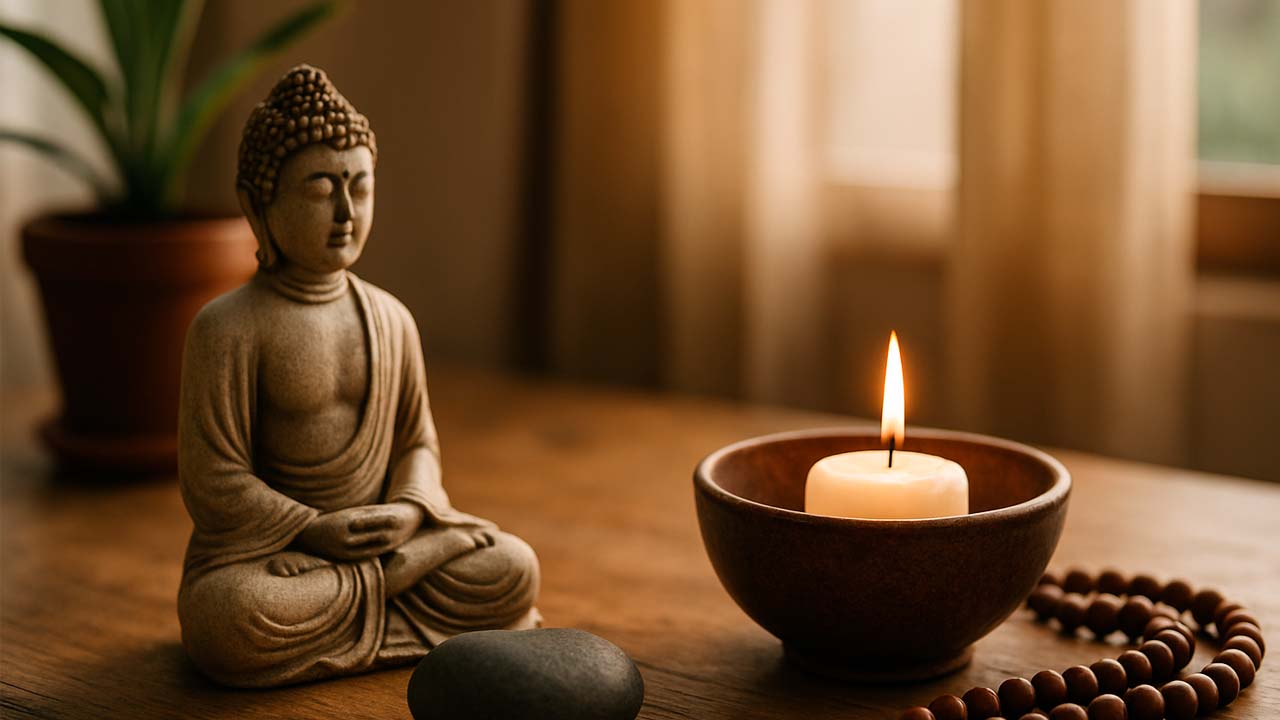 Escena de meditación