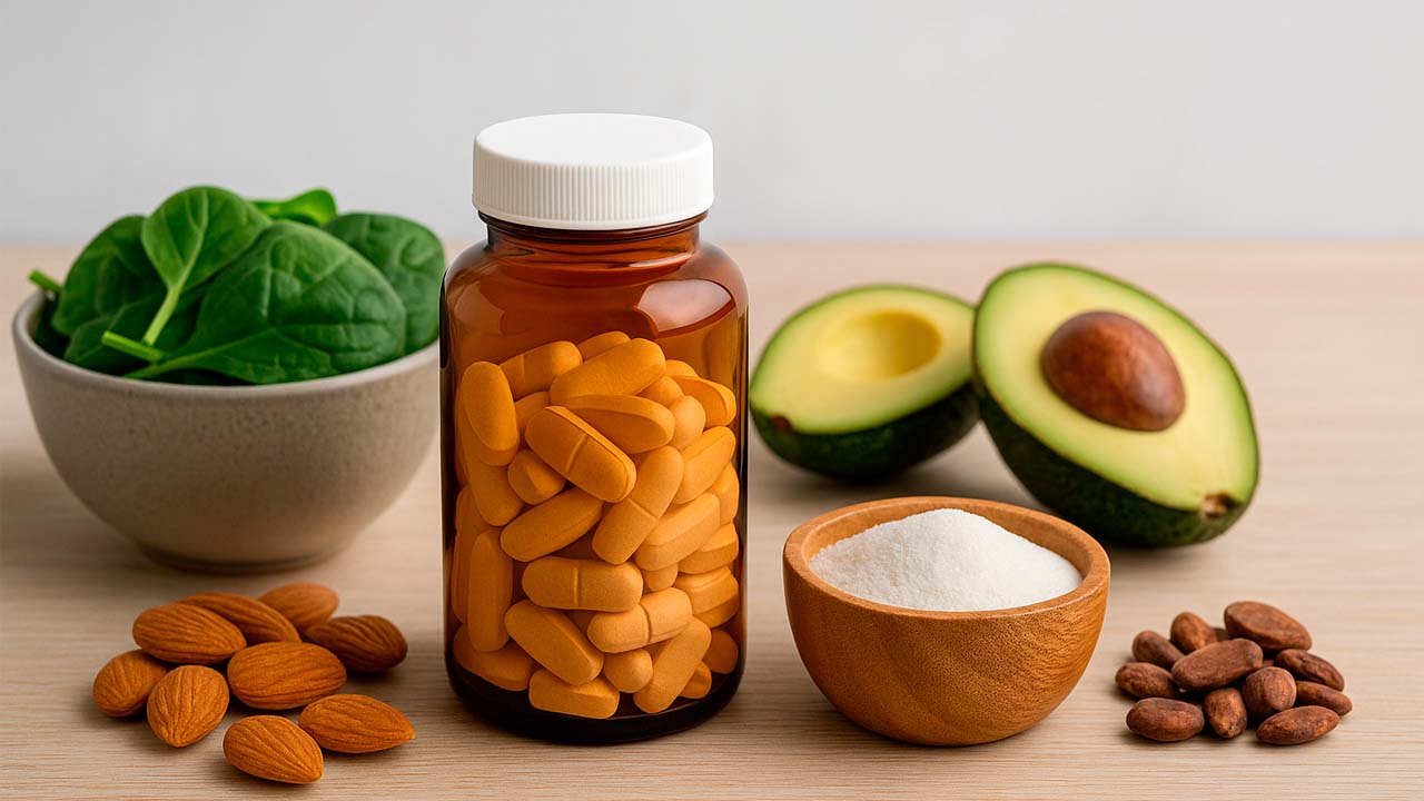 Suplementos y alimentos magnesio